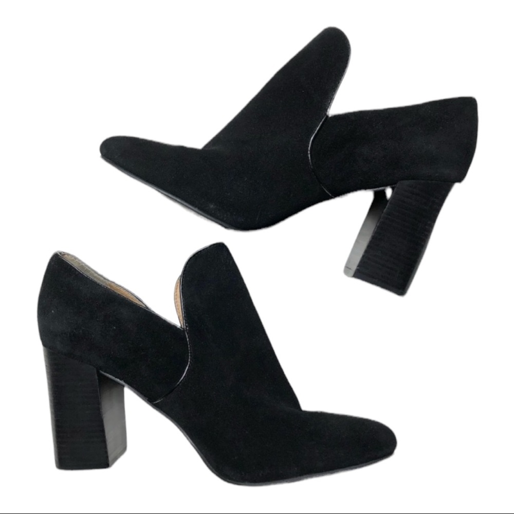 LUCKY BRAND Heels Wyshing Suede Leather Slip On Shoes Black Womens 9.5M